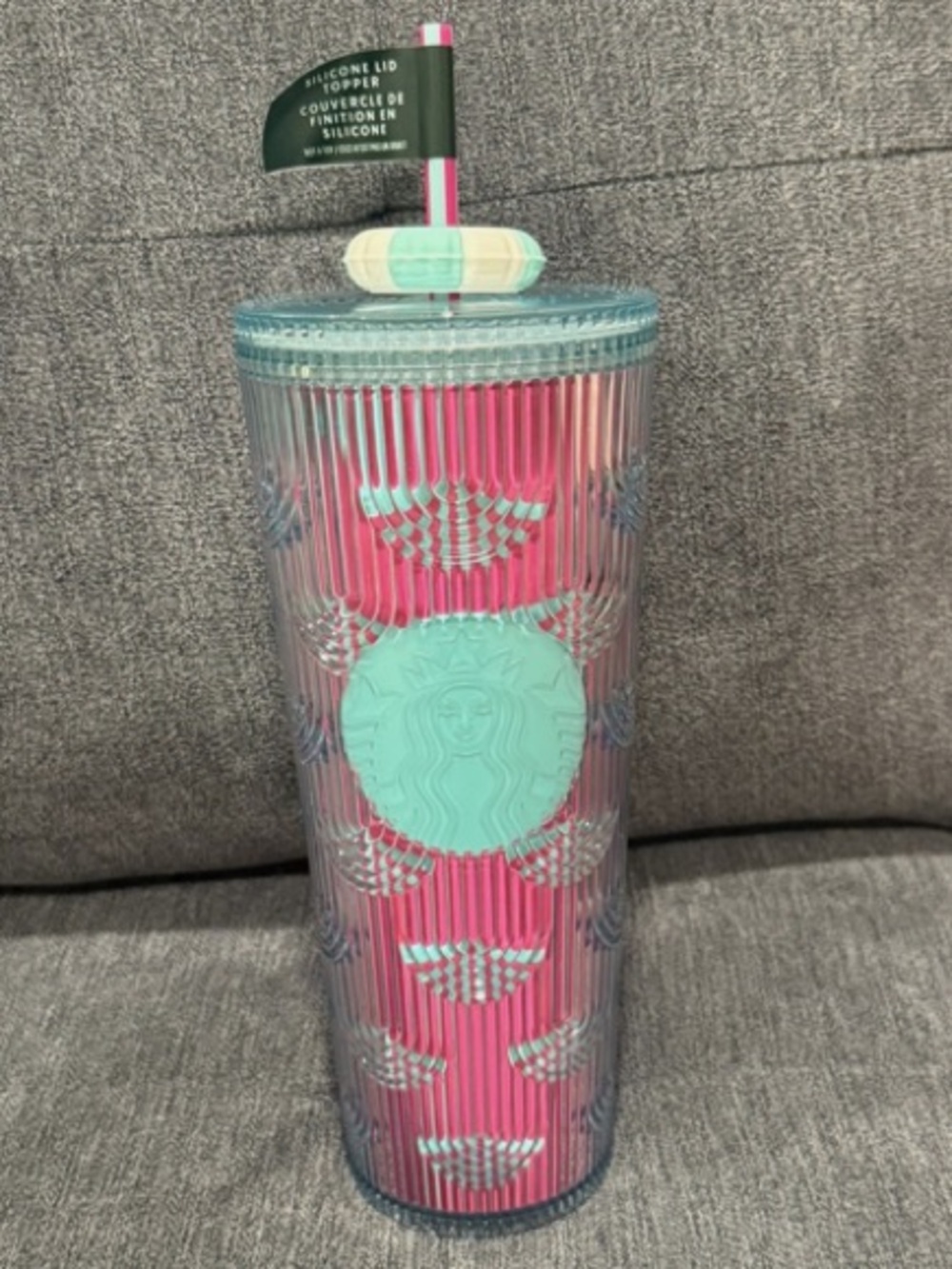 Starbucks summer tumbler beach pool float topper NWT